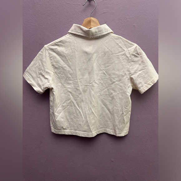 NWT Brandy Melville Los Angeles Cropped Polo Tee Embroidered - Picture 3 of 3